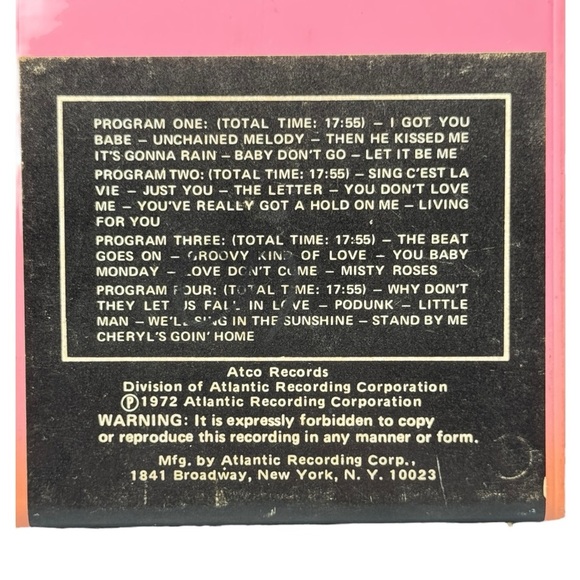 🎶 Sonny & Cher “The Two of Us” 8-Track Tape | ATCO Double Play | Untested - Picture 4 of 6